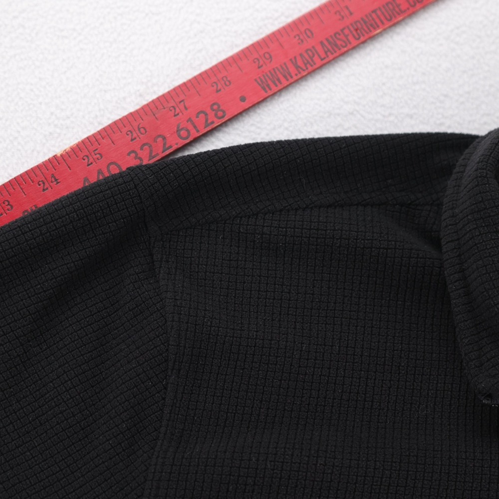Starter Mens Black Grid Fleece 1/4 Zip Pullover Jacket Size Large L Mock Neck - Picture 10 of 10